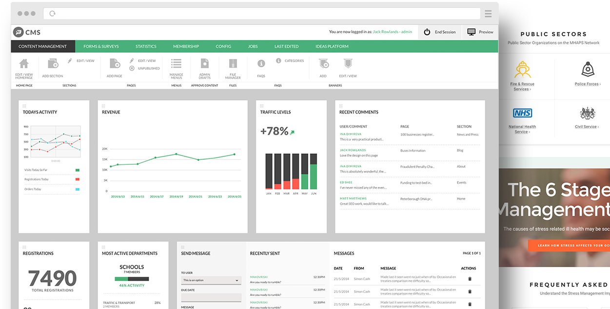 Revolute CMS dashboard screenshot