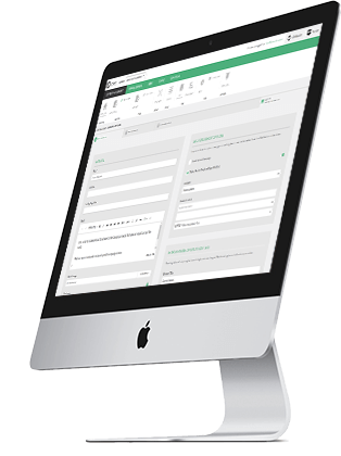 Our bespoke CMS displayed on Apple screen