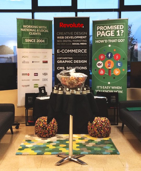 Revolute marketing display area