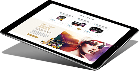 Tablet showing responsive design example