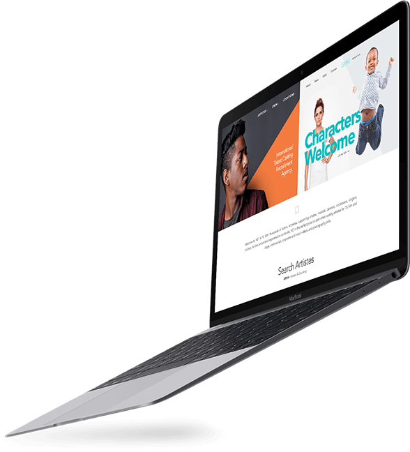 Laptop showing web design work