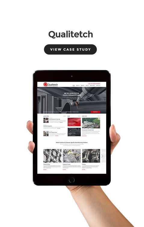 Case study screenshot Qualitetch Wordpress website