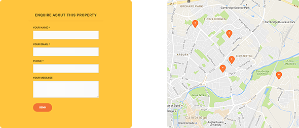 Example property listing page on Wordpress